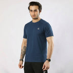 Zyron Mesh Navy T-Shirt for Men
