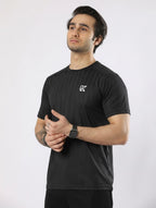 Zyron Mesh Black T-Shirt for Men