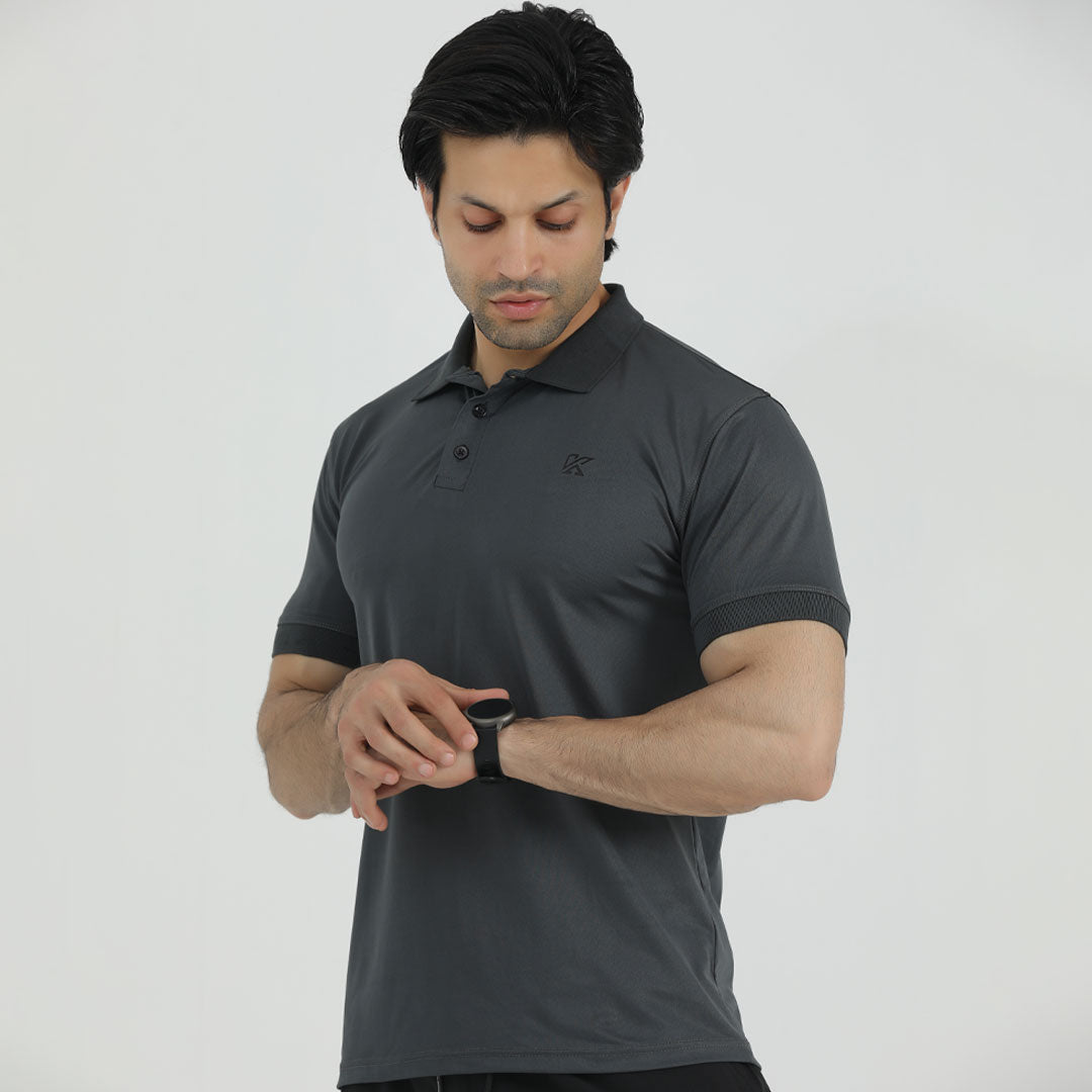 Hybrid Gray DRI-FIT Polo Shirt for man by konfor