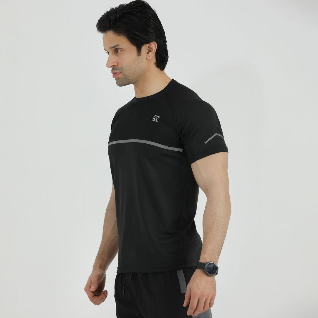 Volcano 1.0 black and gray line DRI-FIT t shirt for man by konfor