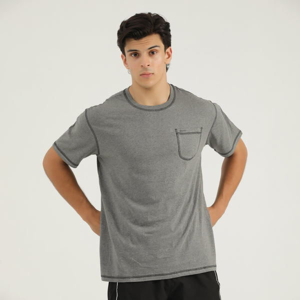 GRAY OVER-SIZED T-Shirt WITH POCKET