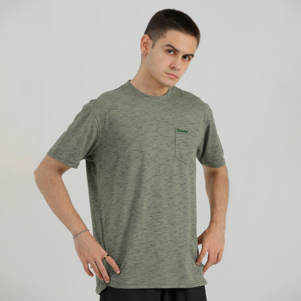 MELANGE OVER-SIZED T-Shirt WITH POCKET