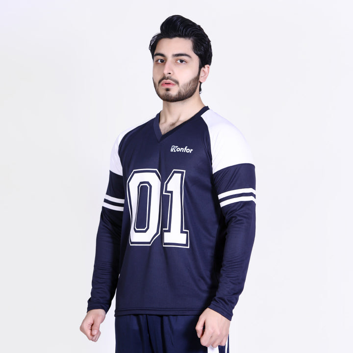 Football Sport Navy Full Sleeve T-Shirt