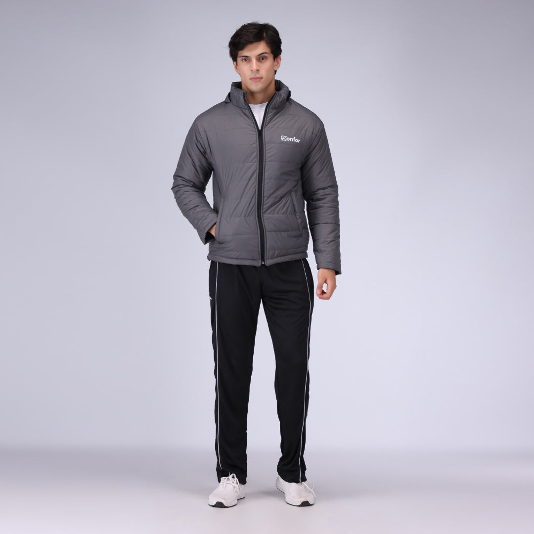 Togs Grey Full Sleeve Puffer Jacket