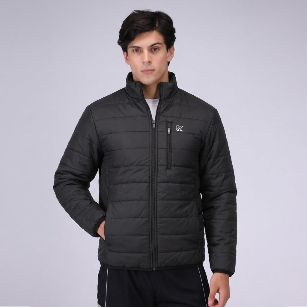 Togs Black Full Sleeve Puffer Jacket