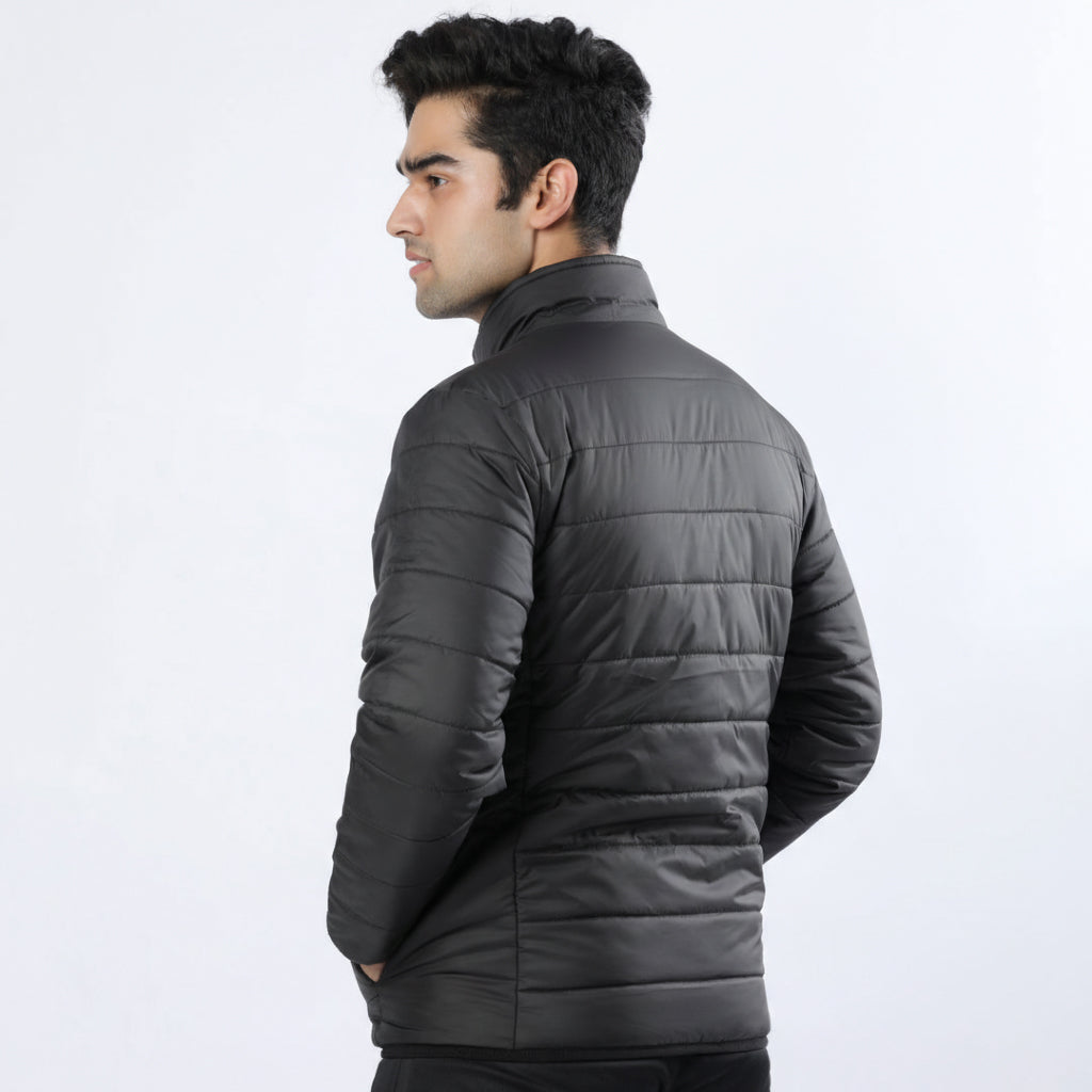 Togs Black Full Sleeve Puffer Jacket