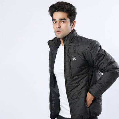 Togs Black Full Sleeve Puffer Jacket