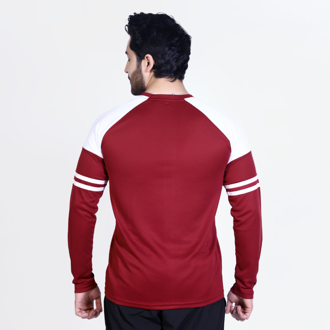 Football Sport Mahroon Full Sleeve T-Shirt