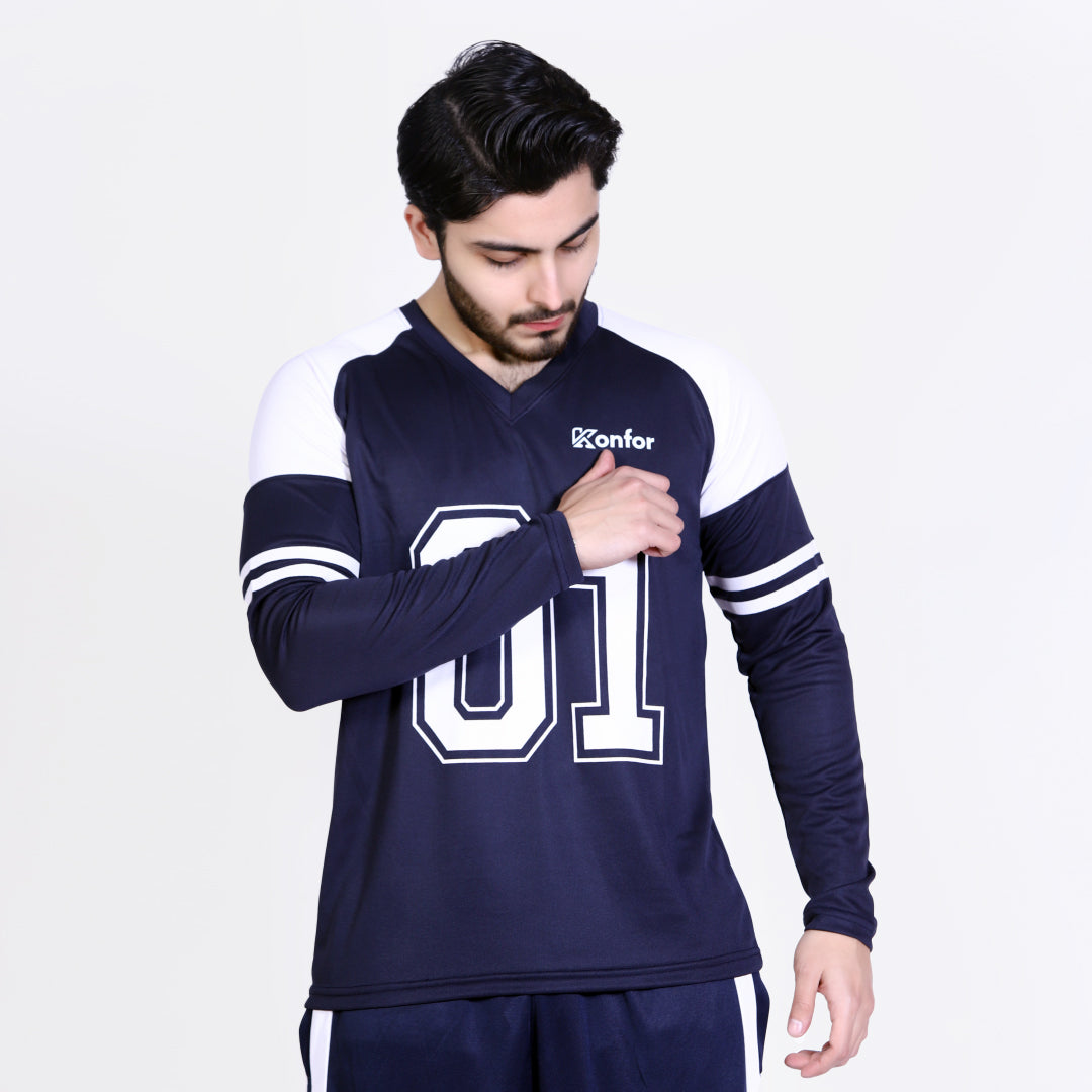 Football Sport Navy Full Sleeve T-Shirt