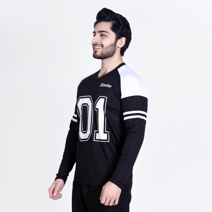 Football Sport Black Full Sleeve T-Shirt