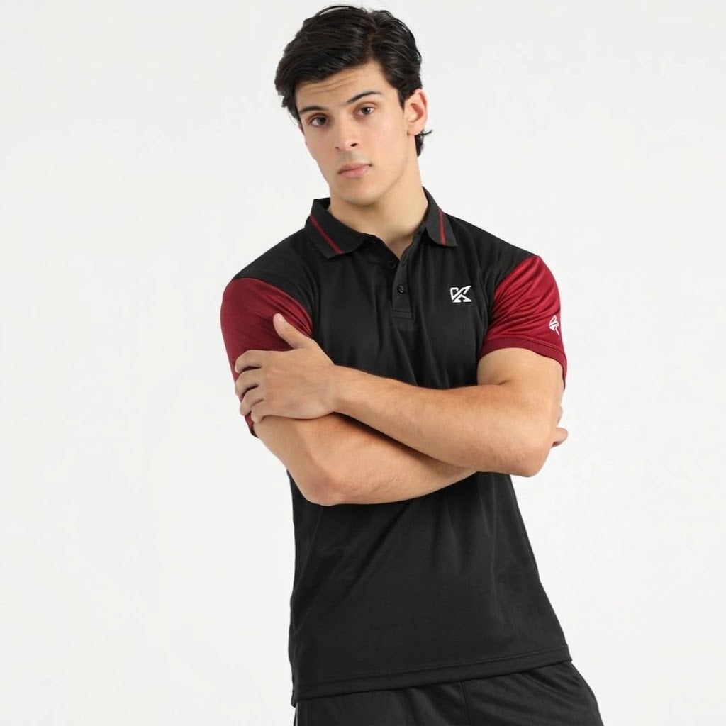 Attire Black Dri-fit Polo Shirt