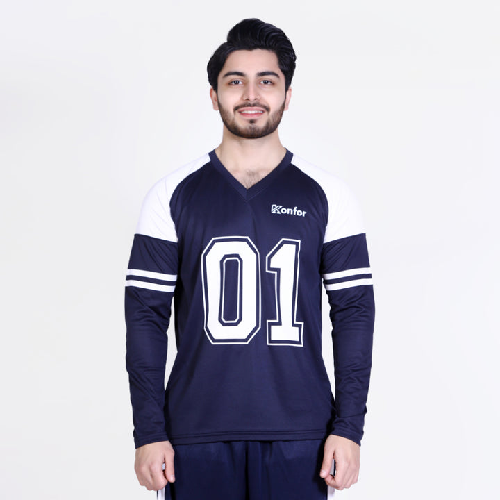 Football Sport Navy Full Sleeve T-Shirt