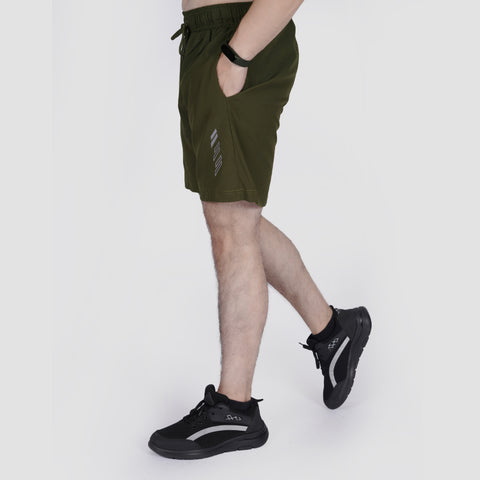 Stretch Olive-Green Shorts