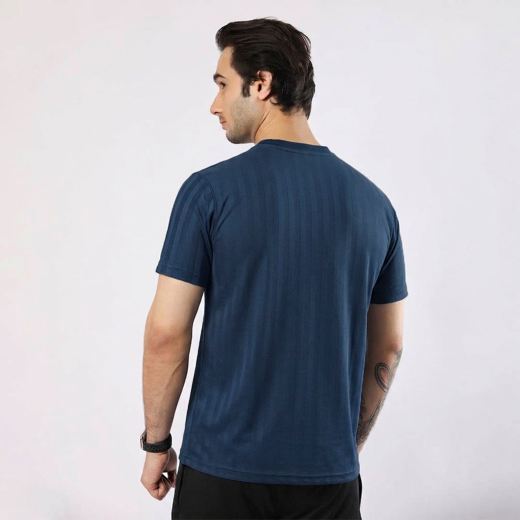 Zyron Mesh Navy T-Shirt for Men