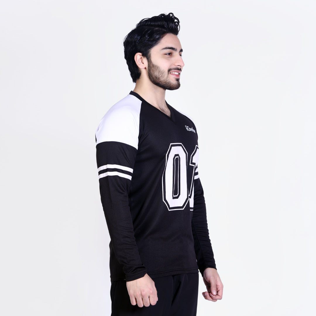 Football Sport Black Full Sleeve T-Shirt