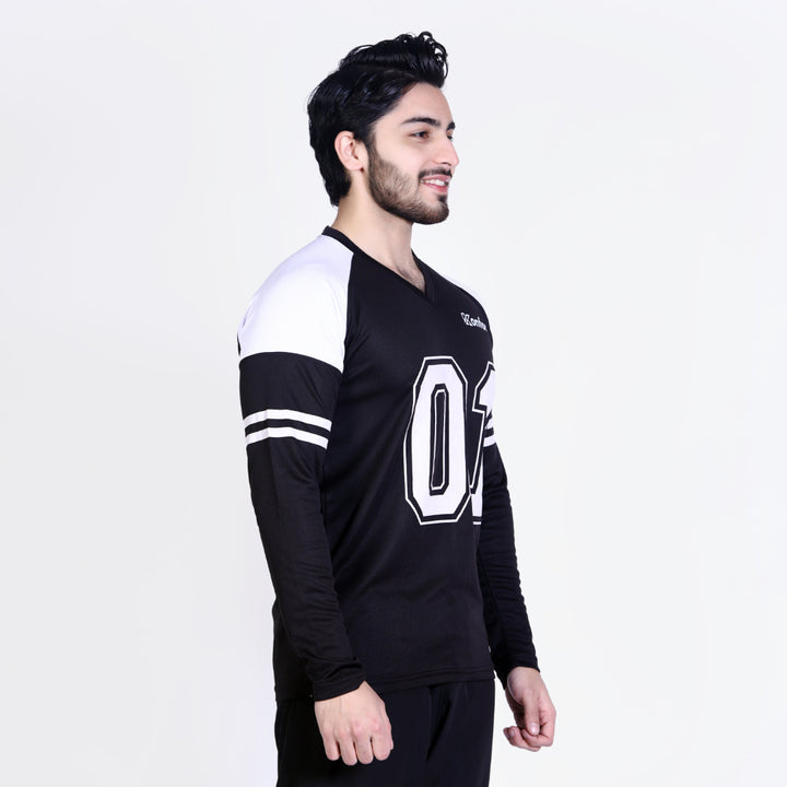 Football Sport Black Full Sleeve T-Shirt