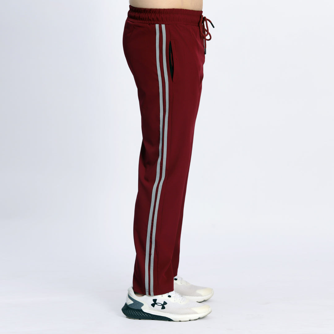 Endure Mehroon Micro Stretch Trouser For Men