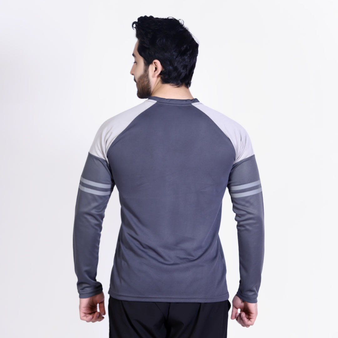 Football Sport Grey Full Sleeve T-Shirt