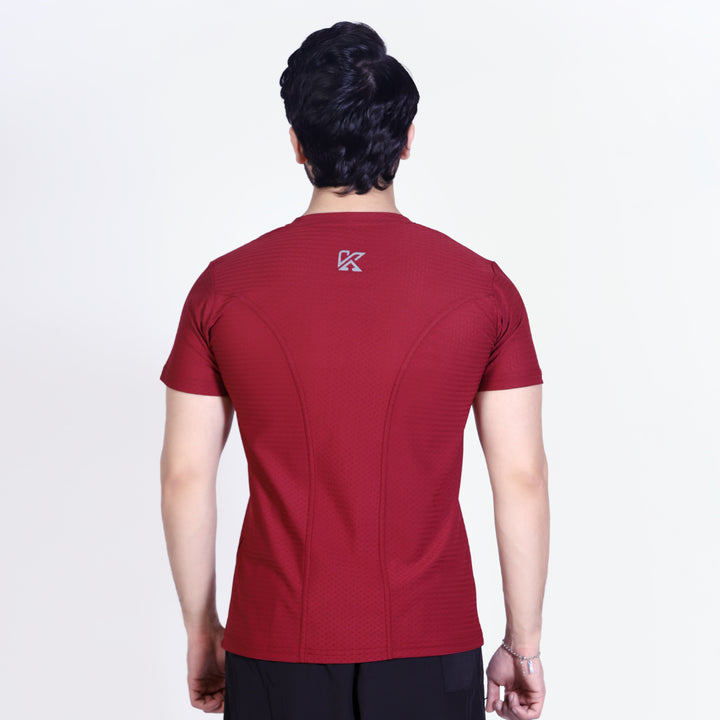 Discover Box Mesh Mehroon T-Shirt
