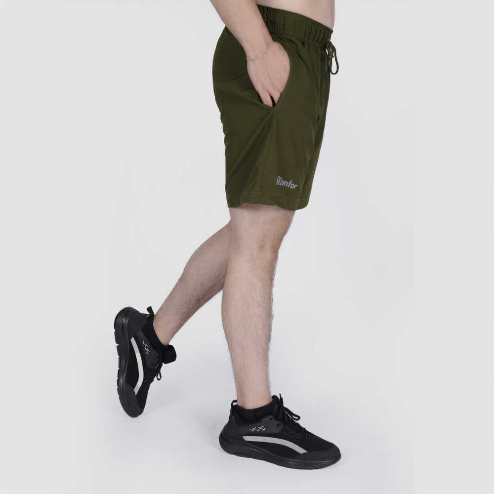 Stretch Olive-Green Shorts
