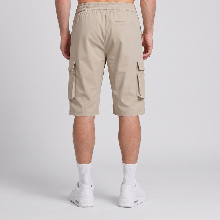 Men’s Relaxed Fit Beige Bermuda Cargo Shorts