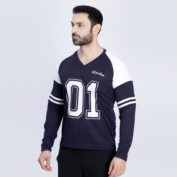 Football Sport Navy Full Sleeve T-Shirt