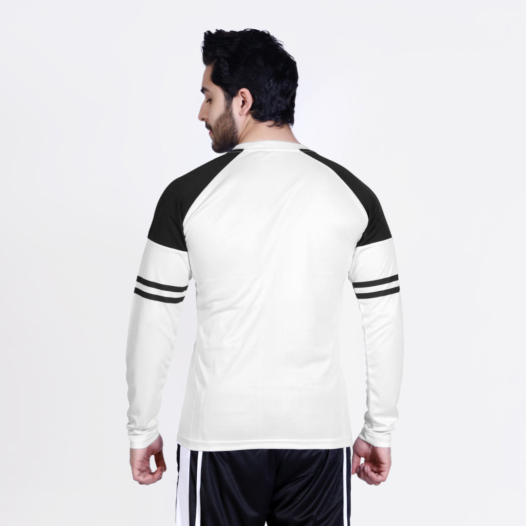 Football Sport White Full Sleeve T-Shirt