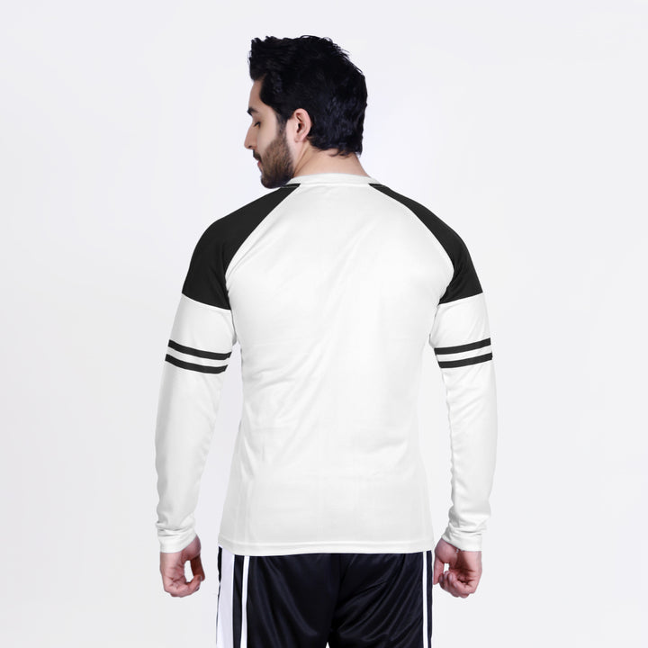 Football Sport White Full Sleeve T-Shirt