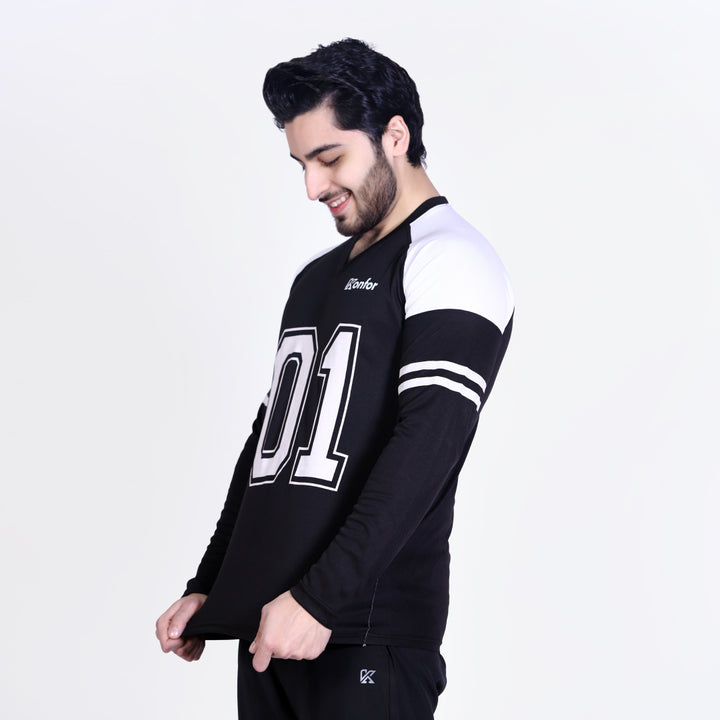 Football Sport Black Full Sleeve T-Shirt