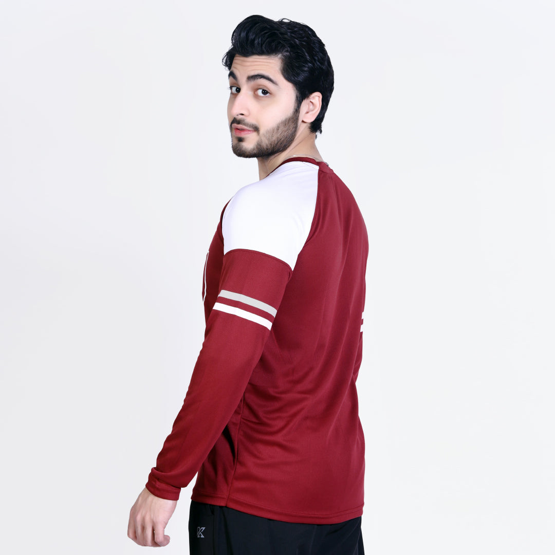 Football Sport Mahroon Full Sleeve T-Shirt