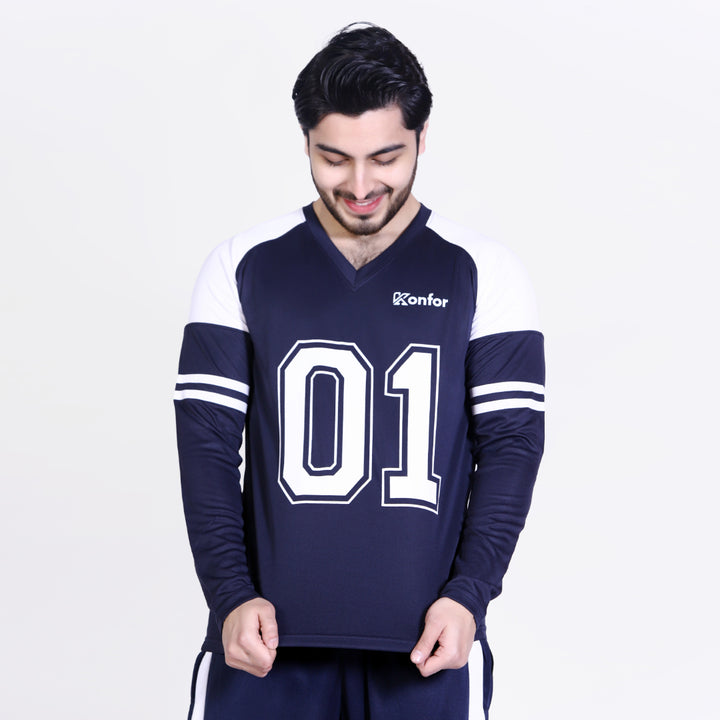 Football Sport Navy Full Sleeve T-Shirt