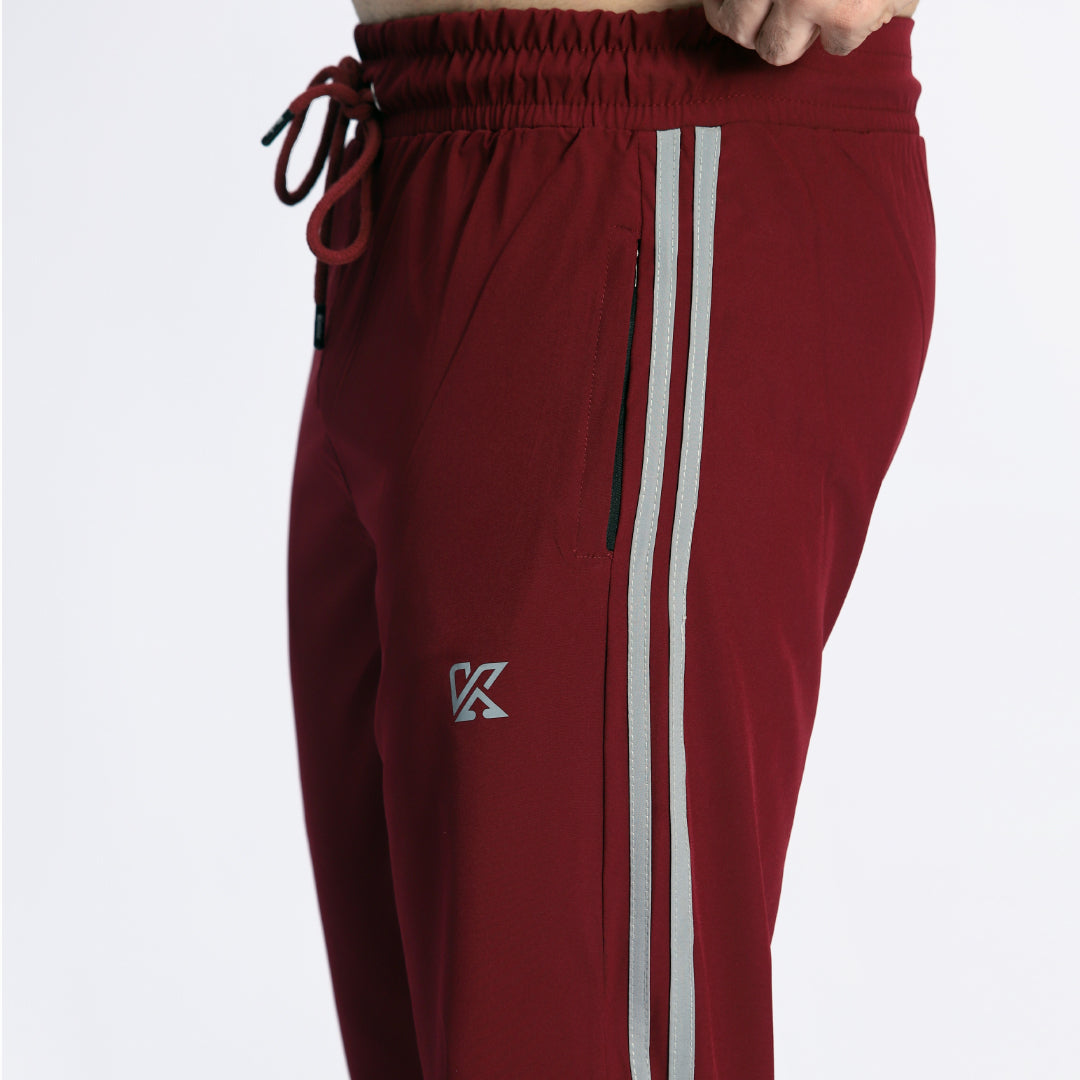 Endure Mehroon Micro Stretch Trouser For Men
