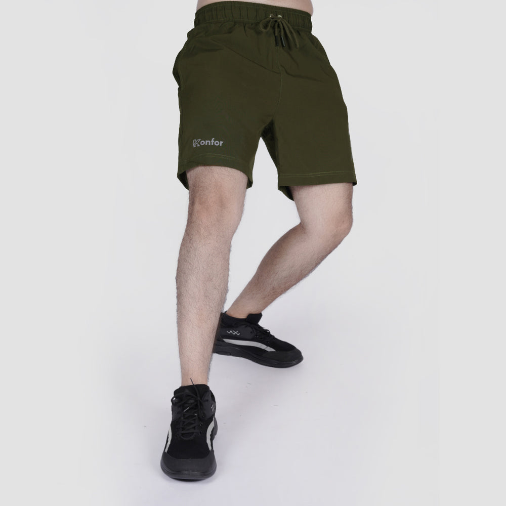 Stretch Olive-Green Shorts