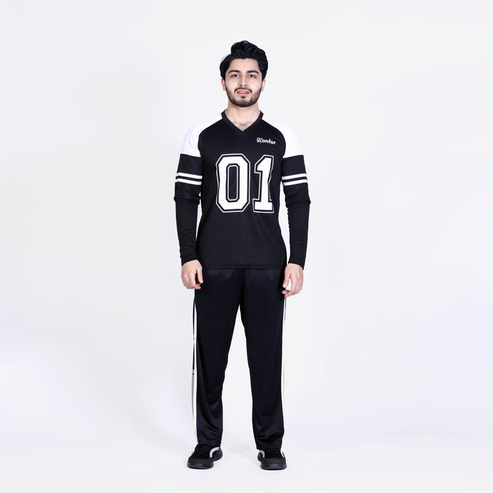 Football Sport Black Full Sleeve T-Shirt