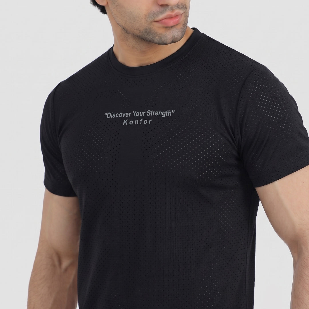 Discover Box Mesh Black T-Shirt