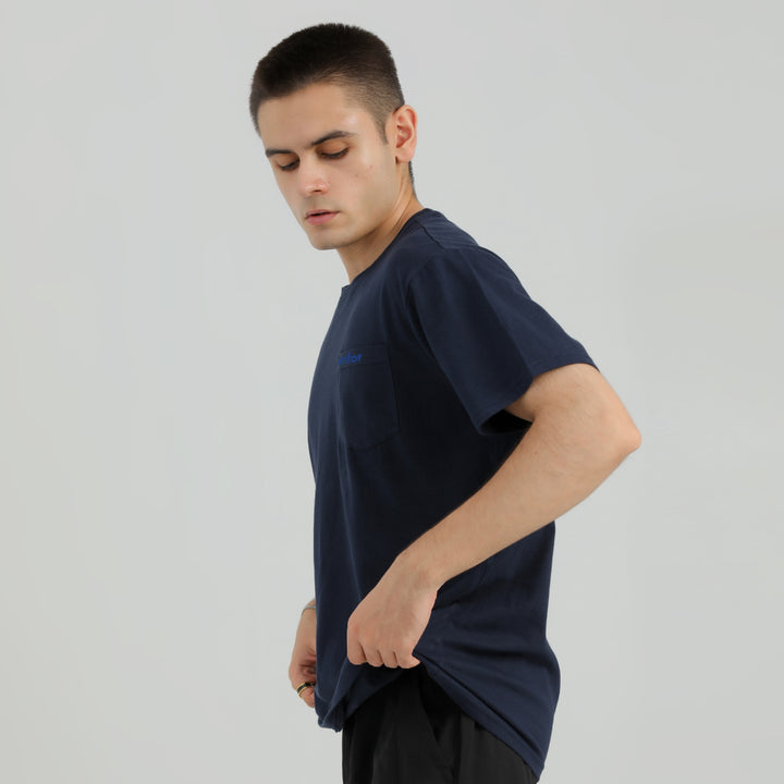 BLUE OVER-SIZED T-Shirt WITH POCKET for man by konfor 2