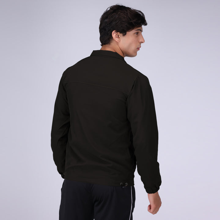 Black Absurd collar jacket for men, modern stylish jacket.