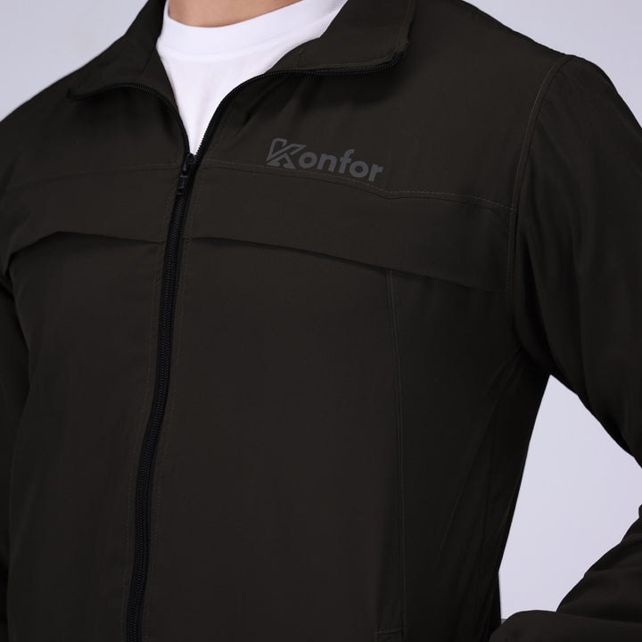 Black Absurd collar jacket for men, modern stylish jacket.