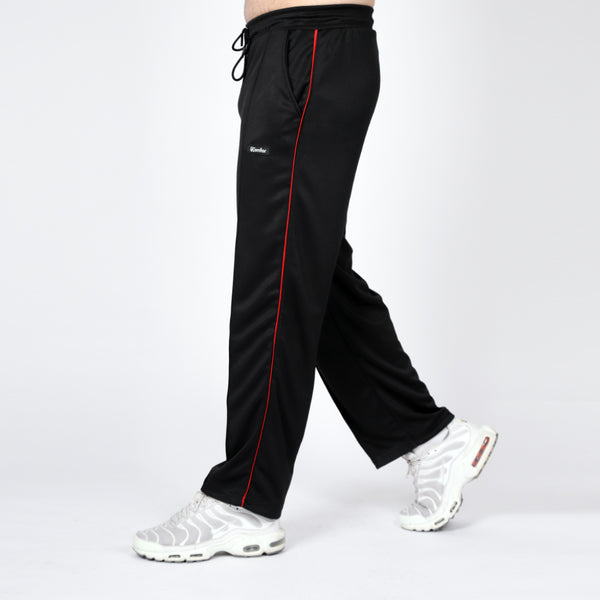 Black Baggy Trousers with Red Piping by Konfor