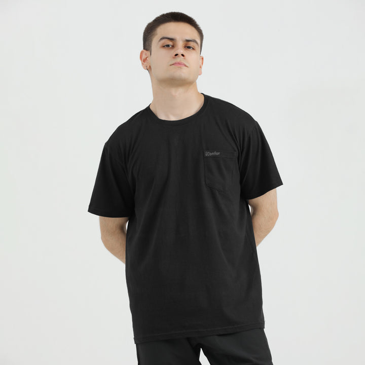 Black OVER-SIZED T-Shirt WITH POCKET for man by konfor 1 
