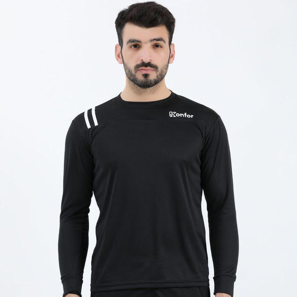 Black Rugby Mesh T-Shirt for men, breathable sportswear.