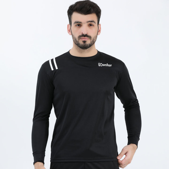 Black Rugby Mesh T-Shirt for men, breathable sportswear.