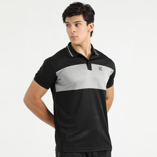 Boxdox Black Dri-fit Polo Shirt for men in a classic black design.