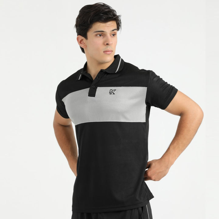 Boxdox Black Dri-fit Polo Shirt for men in a classic black design.