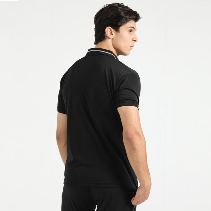 Boxdox Black Dri-fit Polo Shirt for men in a classic black design.