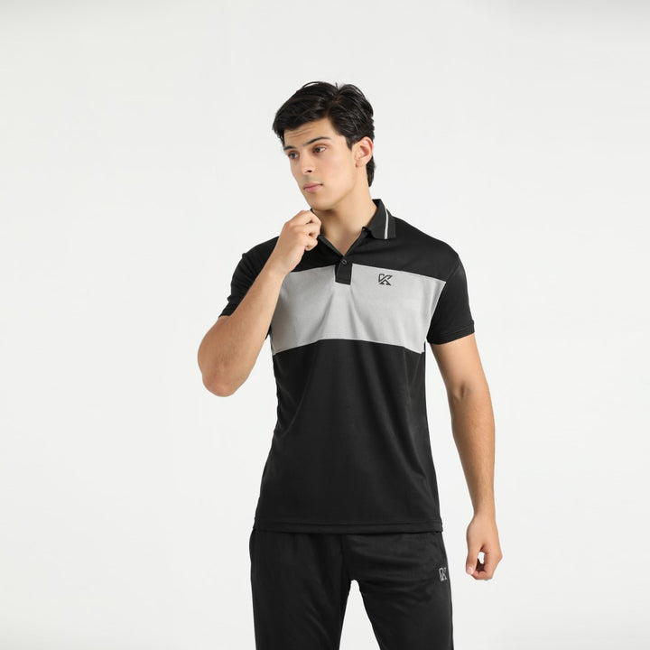 Boxdox Black Dri-fit Polo Shirt for men in a classic black design.