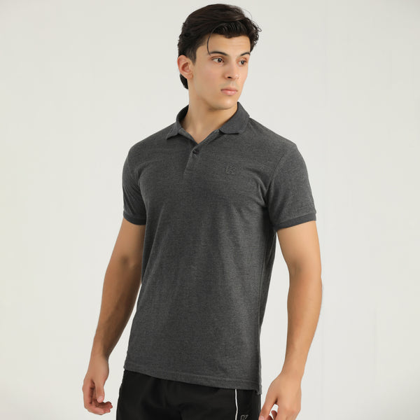 Charcoal dark gary Classic Polo for Men by konfor 