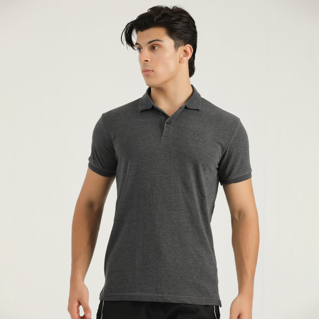 Charcoal dark gary Classic Polo for Men by konfor 