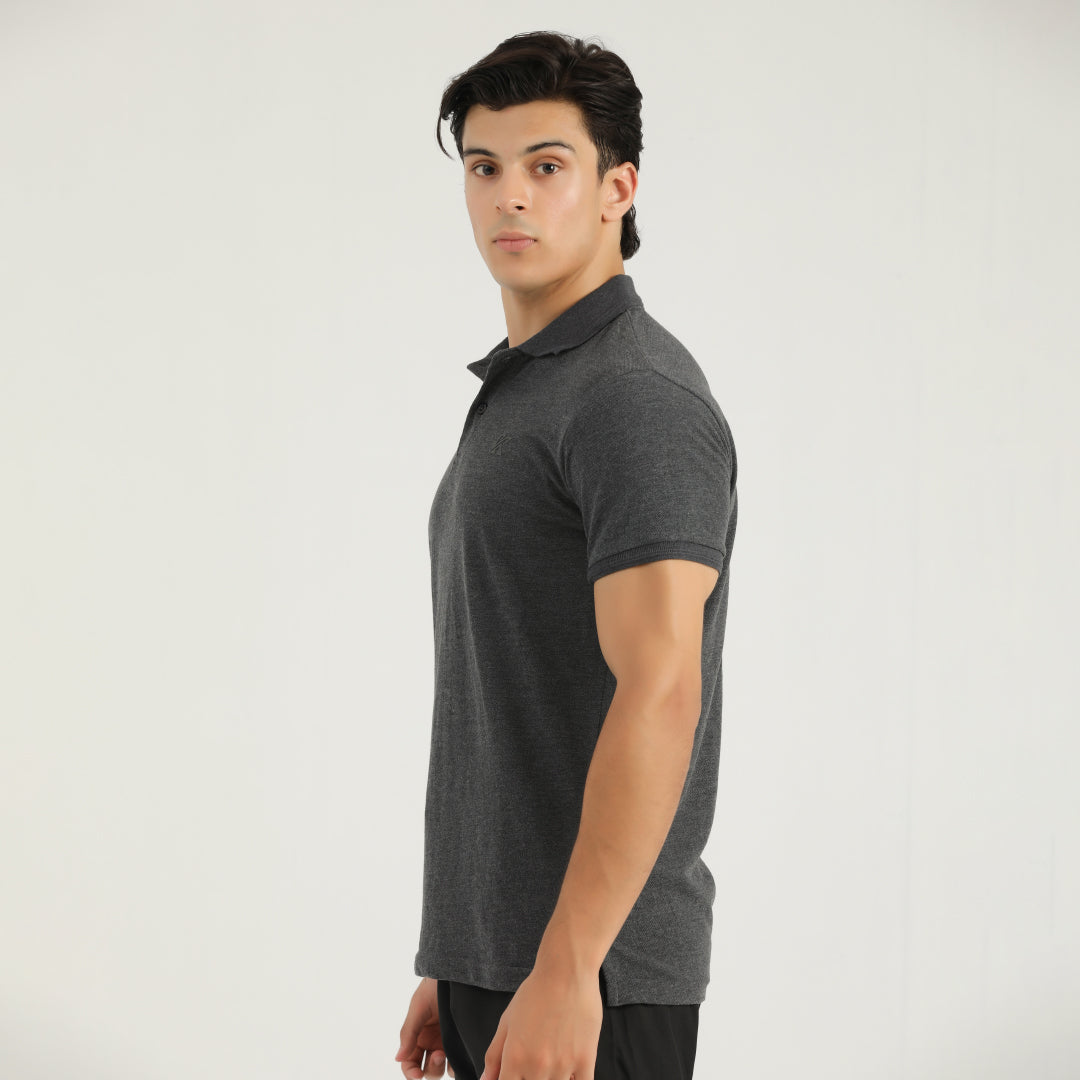 Charcoal dark gary Classic Polo for Men by konfor 
