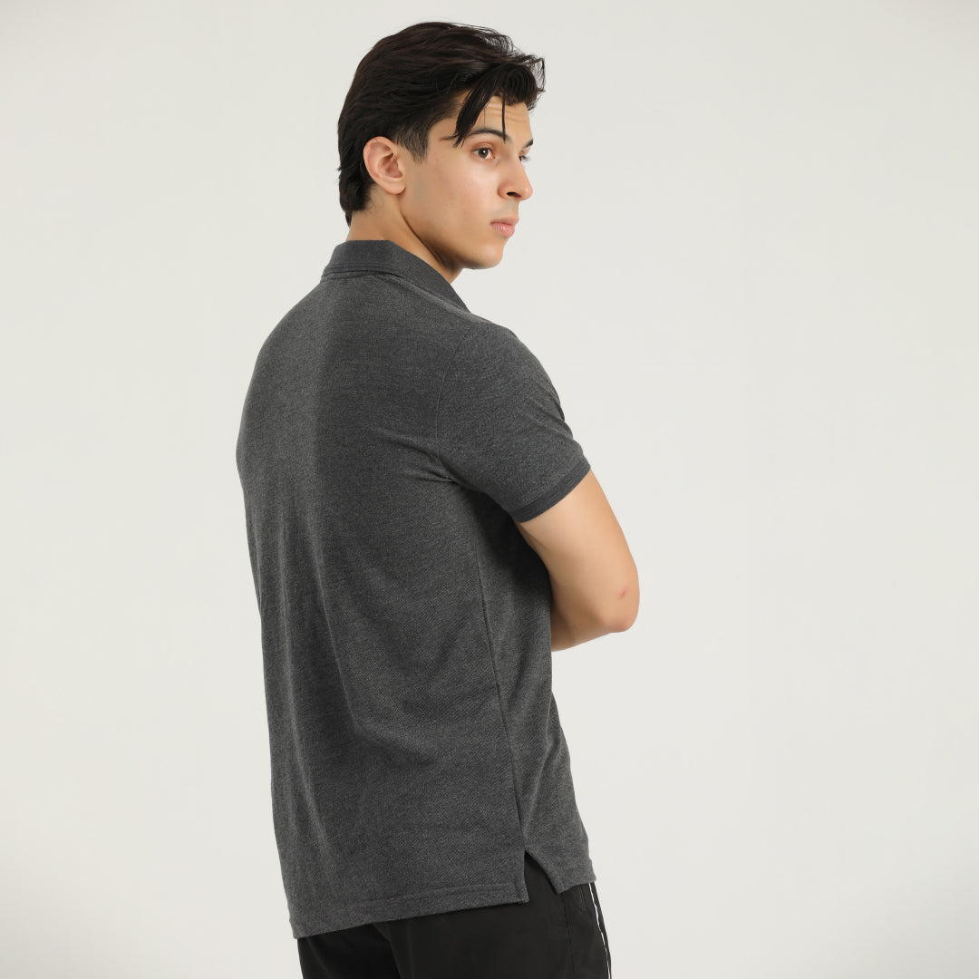 Charcoal dark gary Classic Polo for Men by konfor 